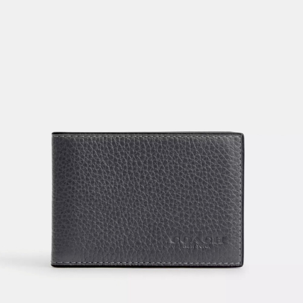 Coach  Grey Compact Billfold Wallet